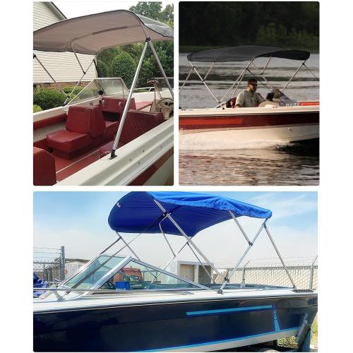 KEMIMOTO Bimini Top for Boat, Bimini Tops Cover 600D Marine Grade Canvas Boat Canopy with 6ft Length 54 in - 96 in Width 46 in Height, Includes Mounting Hardware, Straps Rear Support Poles
