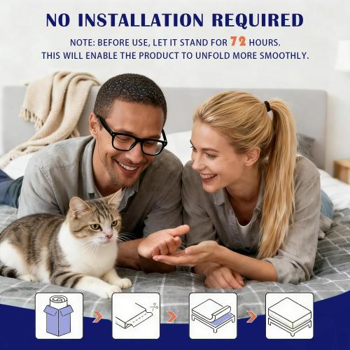 Memory Foam Mattress Topper Queen, 1700 GSM Gel Foam for Back Pain Relief | 1700 GSM CertiPUR-US Gel Memory Foam Mattress Topper for Back Pain & Pressure Relief, Plush Support, 2-3 Inch Thick