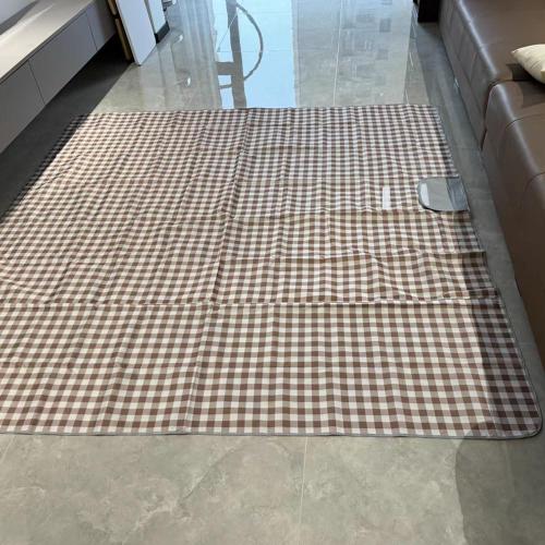 K Y KANGYUN Outdoor Picnic Blanket 80 x 80, Extra Large Beach Blanket, Foldable Lightweight Waterproof Sand Mat, Picnic Blanket for Beach Camping Hiking Park Patio (Brown, 80x80 inch)