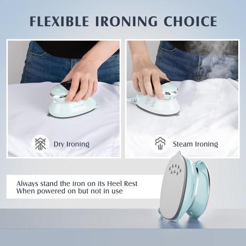 PIOMATIC Travel Iron Mini with Steam for Clothes with Dual Voltage | Portable Mini Ironing Machine with Non-Stick Soleplate, Small Iron for Sewing, Quilting and Handcraft