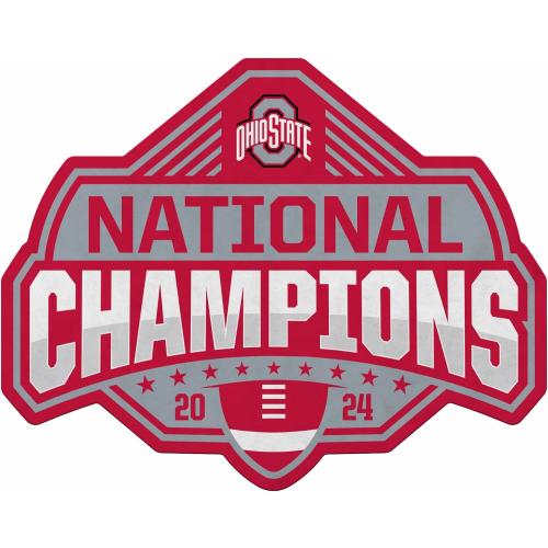 Rico Industries NCAA Ohio State Buckeyes 2025 National College Football Champions Shape Cut Pennant - Home and Living Room Décor - Soft Felt EZ to Hang
