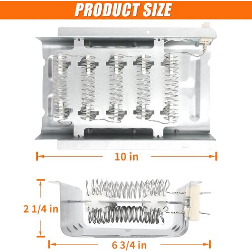 Upgraded W10724237 279838 Dryer Heating Element, 4531017 Dryer Heating Element For Whirlpool Kenmore Maytag Amana Sears Admiral Kitchenaid, Replaces 3398064, 3403585, 8565582, PS3343130, AP3094254