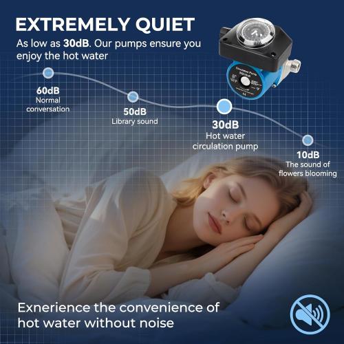 Hot Water Recirculating Pump Kit for Tank Water Heaters – Programmable Timer, Two Upgraded Brass Bypass Sensor Valves, 4-Line Configuration, Easy DIY Installation 0955805,595916