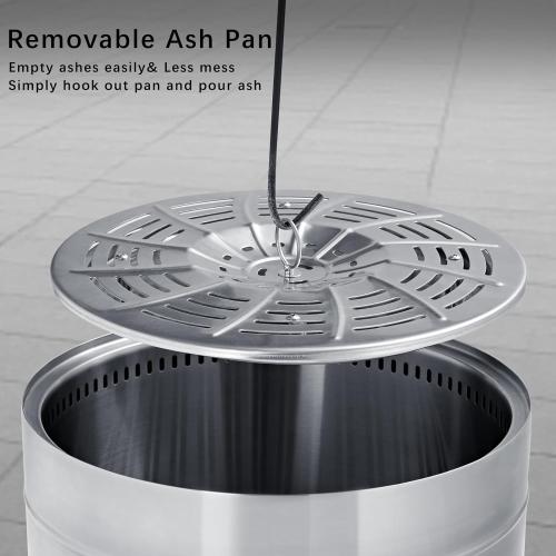 19.5 inch Smokeless Fire Pit with Carry Bag, Stainless Steel Outdoor Smokeless Firepit, Wood Burning Fire Pits for Camping, Bonfire,Low Smoke Firepit for Outside(Silver)