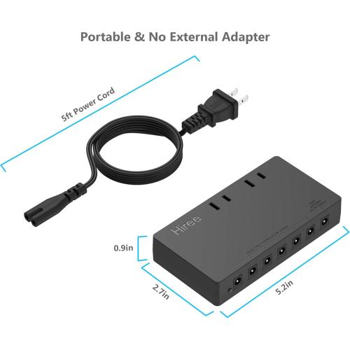 Guitar Pedal Power Supply 7 DC Output for 9V Effect Pedal Board with 2 AC Outlets for Charging Speaker, Musical Instruments