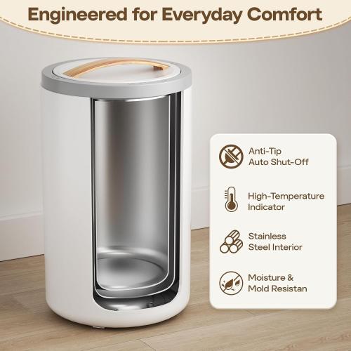 20L Luxury Towel Warmer Gift-Ready Box, Dual Heat, 30/60/90 Min Presets, Stainless Steel Interior, Tip-Over Auto Shut-Off, Includes 12 Fragrance Discs, Perfect Spa Gift for Home & Bathroom