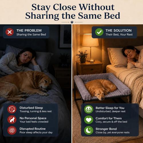 Adjustable Bedside Dog Bed for Small Dogs