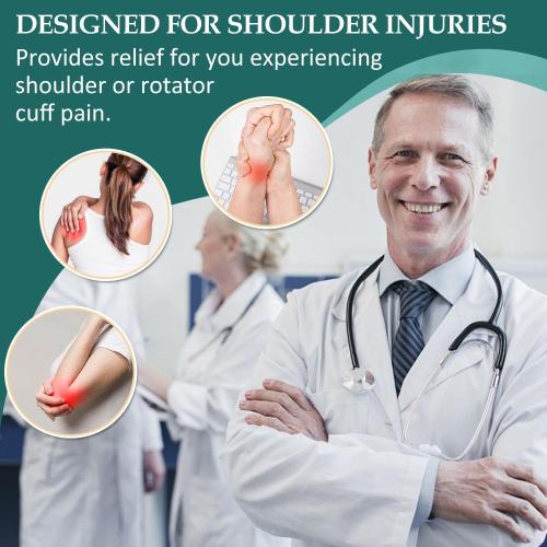 HARBOREST Shoulder Surgery Pillow with Straps & Pocket - Shoulder Pillow for Shoulder Pain, Rotator Cuff Pillow for Sitting, Relief Pillow (Light Grey)