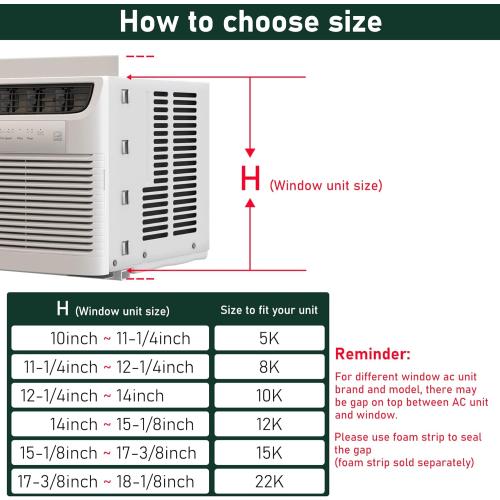 Flehomo Window Air Conditioner Side Panels with Frame, Adjustable Insulation AC Side Panel for 8,000 BTU Window AC Unit, Frame Included