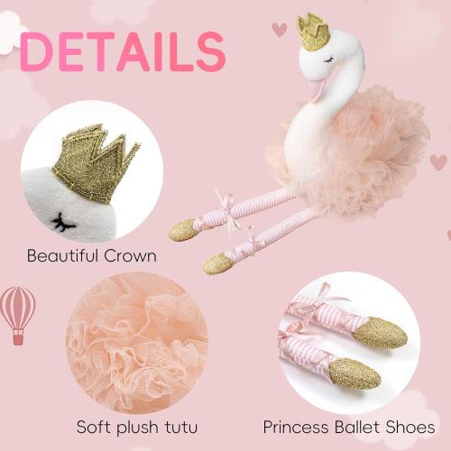 Plush Toy Stuffed Animals Ballet Swan for Girls 12in Tall, Stuffed Animals for Kids