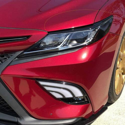 Gloss Black Headlight Eyelid Eyebrow Edge Cover for Toyota Camry 2018 2019 2020 2021 2022 2023 2024 ABS Car Accessories 2PCS