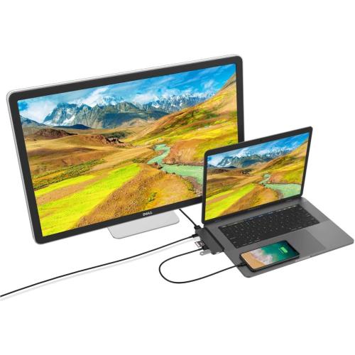 Hyper - New HyperDrive Duo 7-in-2 Hub - USB-C for MacBook Pro/Air - HDMI 4K60Hz HDR, USB-C 40Gbps 100W PD, USB-A 5Gbps, MicroSD/SD 3.0 UHS-I 104MB/s, 2 x USB-A 5Gbps - Space Gray