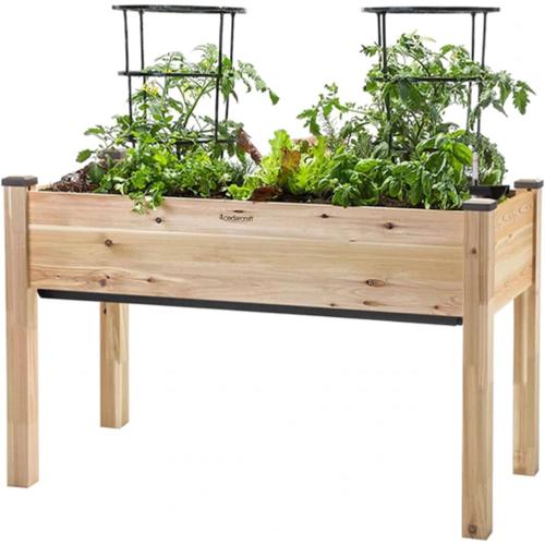 CedarCraft Self-Watering Elevated Cedar Planter (22” x 48” x 30 H) - Flexibility of Container Gardening Convenience of Self-Watering. Grow Healthier, More Productive Plants. No Tools Required