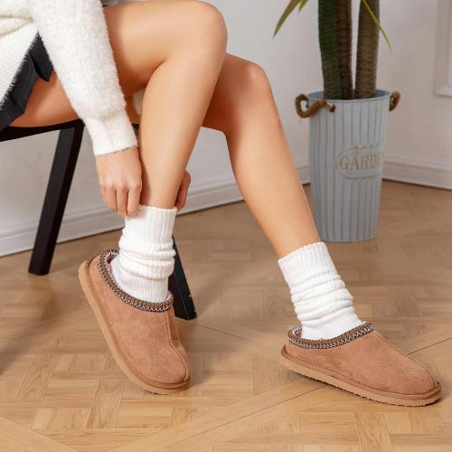 Size 9 Women's Slippers Fuzzy Cozy Short Ankle Shoes Indoor and Outdoor Mules Furry Warm House Slippers for Woman Cute Fluffy Clogs