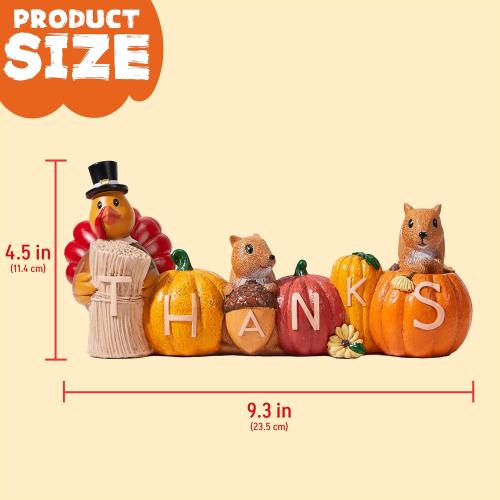 JOYIN Thanksgiving Pumpkin Turkey Tabletop Centerpiece Decor, Resin Turkey Figurines, Thanksgiving Decoration, Fall Harvest Tabletop, Indoor Kitchen, Party Supplies, Autumn Decor
