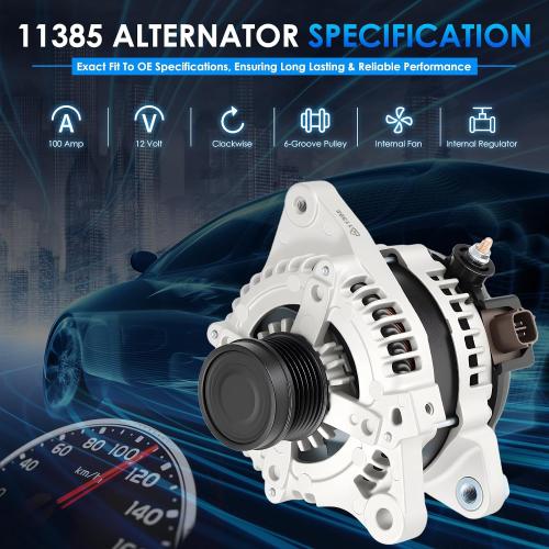 11385 Car Alternators Fit for Toyota Corolla, Matrix, for Pontiac Vibe 2009-2010, for Scion xD 2008-2014 1.8L Automotive Replacement Alternator 270600T040, 27060-0P150, 104210-5490