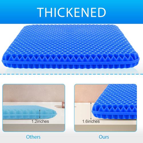 Gel Seat Cushion for Long Sitting, (Thick & Large) Cushion for Wheelchair