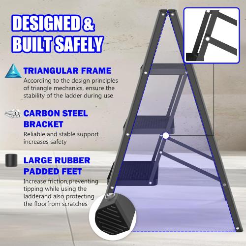3 Step Ladder,Folding Step Stool with Wide Anti-Slip Pedal,Step Ladder for Adults,330lbs Capacity Step Stool for Home,Kitchen