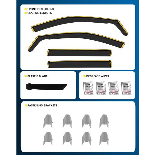 Shatterproof in-Channel Rain Guards for Toyota RAV4 2020-2025, Clip-on Window Deflectors Vent Window Visors Rain Sun Wind Guards Shade Deflectors, 4 pcs