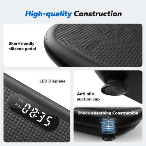 MERACH Vibration Plate Exercise Machine, Vibration Plate 440 Lbs Capacity, Bluetooth and Silicone Pedal, Stimulate Deep Fat, Vibration Plate for Lymphatic Drainage, Vibrating for Weight Loss