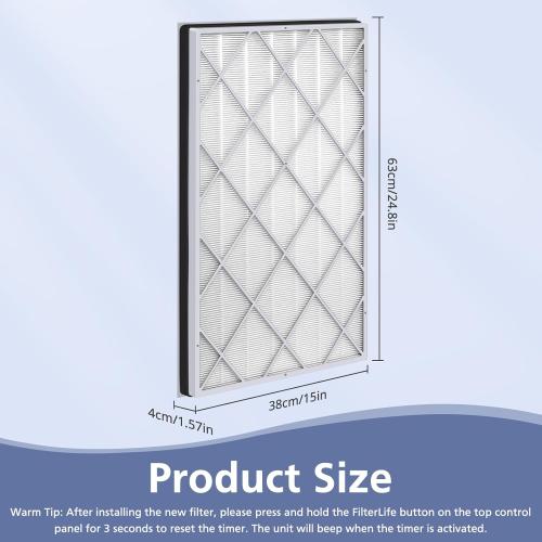HE601 H13 True HEPA Replacement Filt-er Compatible with Shark Air Purifi-er 6 (HE601 & HE602), #HE6FKPET, True HEPA for Shark HE601 Air Purifi-er Filt-er Replacement, 1 Pack