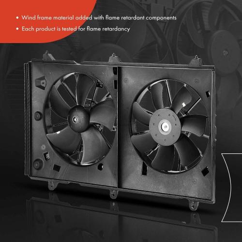 A-Premium Engine Radiator Cooling Fan Assembly Compatible with Select Honda Models - Accord 2003 2004 2005 2006 2007 - Replace# 19020PND003, 38611RAAA01