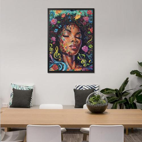 Black Girl 1000 Piece Puzzle for Adults, African American Theme
