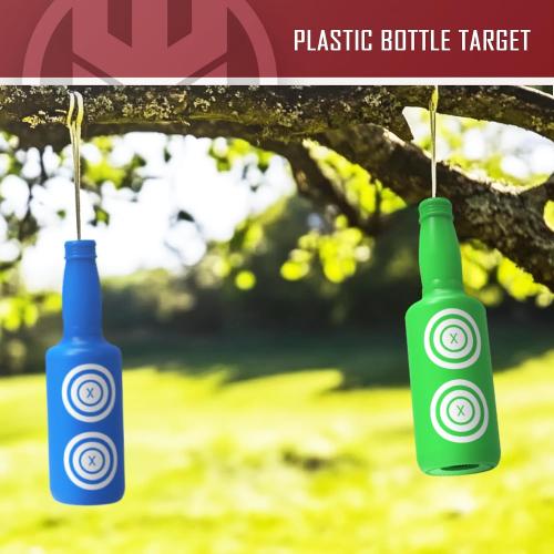 KNINE OUTDOORS 6 Pack Plastic Bottles Shooting Targets for Shooting, 6 Bright Colors with Hanging Rope for Target Practice, Target Practice for Airsoft Pellet Pistol BB Gun
