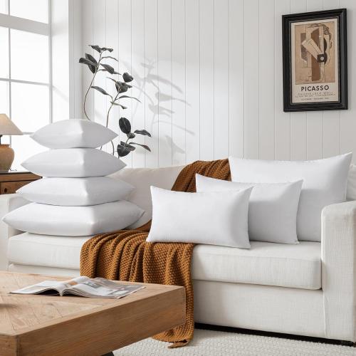 basic home® Queen Size Goose Feather & Down Bed Pillow - 100% Odorless Sleep Pillow for Neck Support & Cooling Comfort - 233TC Cotton Cover with Anti-Poke Liner Queen 20x28 inch
