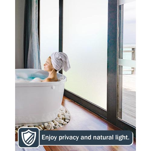 Window Privacy Film, Frosted Glass Static Cling, Self-Adhesive, UV Protection for Home Office (Pure, 47.2 x 78.7 Inch)