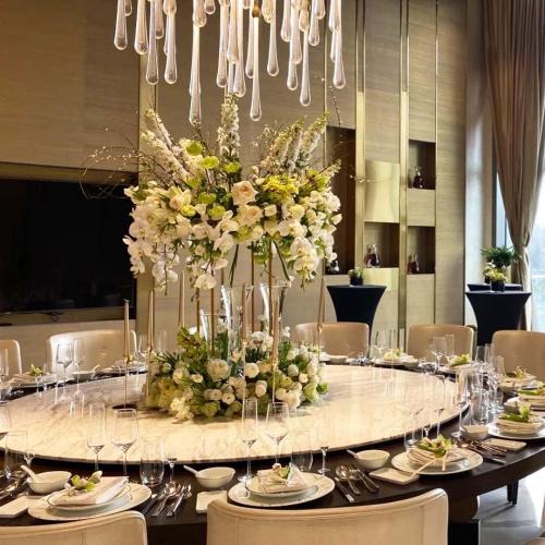 MEISHAONV 31.5inch 10pcs Gold Wedding Cenerpiece Flower vase, Metal Column Flower Stand, Tall Geometric Centerpieces Vase for Table, Party Wedding Decorations Flower Rack