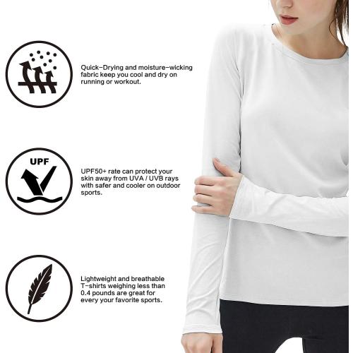 Size L ...isnowood Women's Sun Protection Long Sleeve Shirts, UPF 50  UV Rash Guard Swim Shirt, Workout Hiking Running Athletic Tops