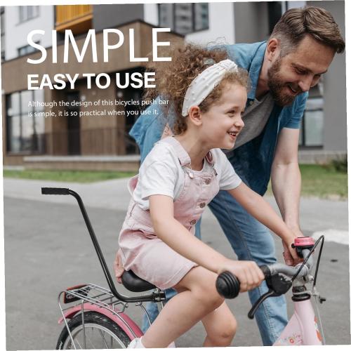Boy Girl's Training Push Bar Durable Cycling Handle for Learning to Support for Boy Girl Bicycles