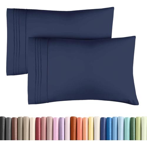 Queen Pillow Cases Set of 2 - Ultra Soft Hotel Quality Pillowcase Covers - Comfy, Cozy & Wrinkle Free - Shrinkage, Stain & Fade Resistant - Machine Washable Pillow Protectors - 2 Piece Set - Navy Blue