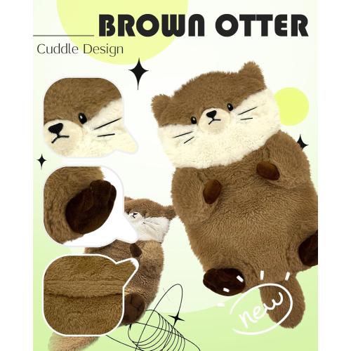 Microwave Heating Pad for Cramps Pain Relief, 15 * 8 Cozy Plush Microwavable Heating Pads for Back, Neck Shoulder, Cute Otter Microwave Stuffed Animal with Washable Cover,Unscented