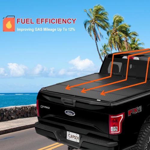 CAPSER 5.5FT Hard Tri-Fold F-150 Tonneau Cover Fits for 2015-2025 Ford F-150 67Inch Truck Bed(incl.F150 Lightning)