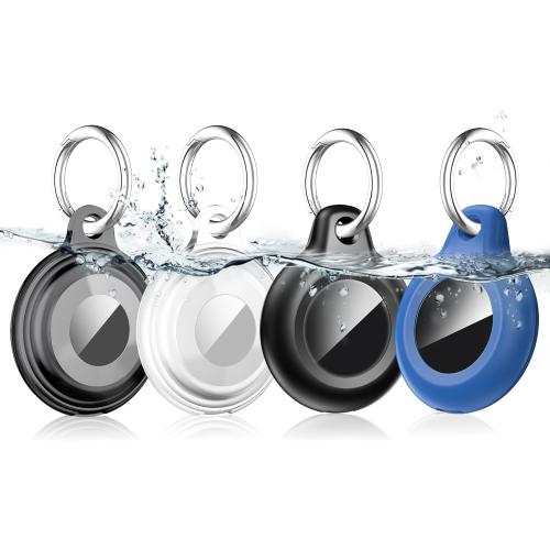 Lanteso 4 Pack AirTag Keychain for Apple Airtags Holder, [Full Body Shockproof][Waterproof ] [Dustproof][Anti-Scratch] Airtag Case for Wallet, Luggage, Cat, Dog, Pets(Multi-Color)