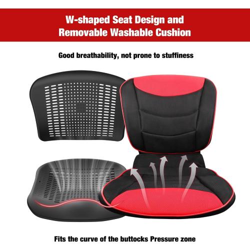 Wheelchairs for Adults,Transport Wheelchair Lightweight Foldable with Removable Cushion,Ergonomic Transfer Chair with 11-inch Rear Wheels for All Terrains,Travel Wheelchair,Red
