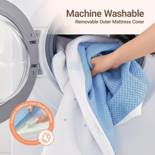 MAMAZING Aerobase Baby Crib and Toddler Mattress, 2-Stage Breathable Mattress, Non-Toxic, Waterproof Sleep Surface, Machine-Washable Cover for Easy Care, Fits Standard Baby Crib & Toddler Bed