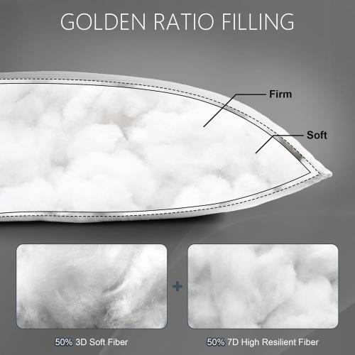 Bed Pillows Queen Size Set of 2, Hotel Quality Soft Down Alternative Bed Pillow for Side and Back Sleepers, 20 x 30 Inches