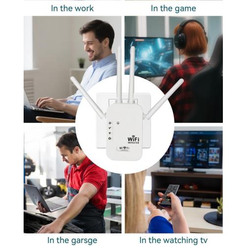 WiFi Extender with Ethernet Port, Cover up to 4500 Sq.ft & 30 Devices, WiFi Range Extenders Signal Booster for Home, Wireless Internet Signal Amplifier.