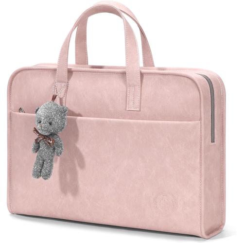 Protective Sleeve Case Bag Compatible with MacBook Pro 16 Inch, 15.6 inch, HP, Dell, Acer Aspire, Asus Notebook, Computer Bag with Shoulder Strap,Pocket,Handle, Pink