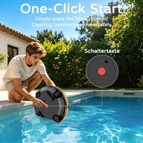 2026 New Cordless Robot Pool Vacuum, Automatic Pool Cleaner Robot with Dual-Motor, 130mins Runtime & Auto Parking Robotic Pool Vacuum for Above Ground Pool Up to 1100 Sq.Ft,JQR-V201,Orange ‼️comes with stains ‼️