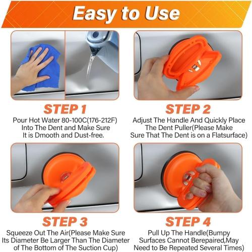 Dent Puller,Car Dent Puller 3 Pack Dent Remover Tool Suction Cup Dent Puller Dent Removal Kit for Car and Dent Repair Kit for Car Body,Tiles Lifting,Objects Moving,Screen (Yellow White)