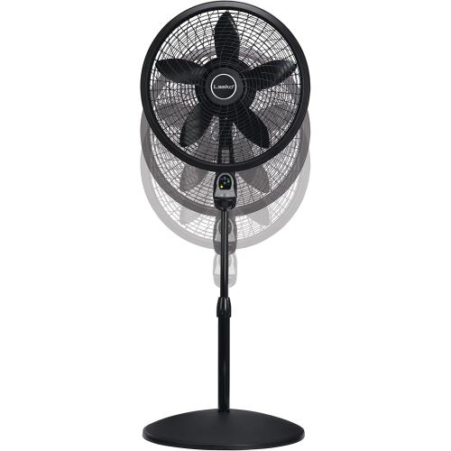 Lasko Oscillating Cyclone Pedestal Fan, Adjustable Height, Timer, Remote Control, 3 Speeds, for Bedroom, Living Room, Home Office, 18, Black, 1843