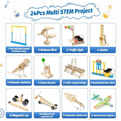 24Pcs Christmas Advent Calendar 2025 Toy STEM Kit Countdown Advent Calendar Educational Science Kit Building Toys Surprise for Kids Boys Girls