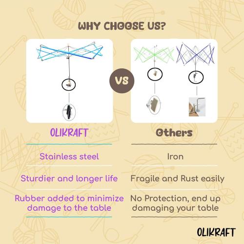 Olikraft Crochet Yarn Winder for Crocheting and Umbrella Swift (with Skein Holder) Set - Yarn Spinner for Crocheting, Cake Ball Winder, Roller, Baller, Spooler