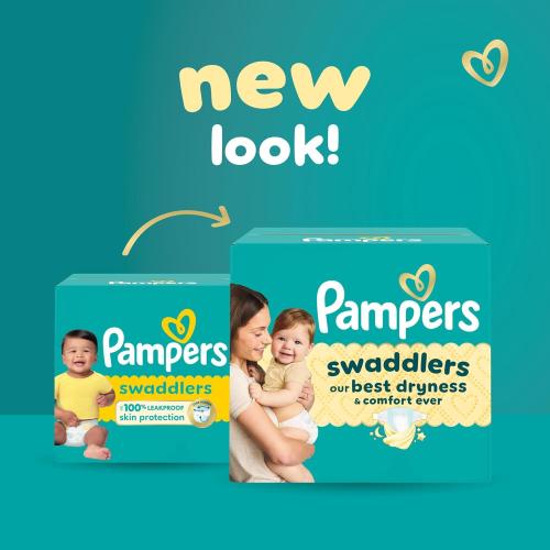Pampers Swaddlers Diapers, Size 2 (10-22 lbs), 148 Count, Absorbent, Keeps Baby Dry and Comfortable, Skin Safe Disposable Baby Diaper (Packaging May Vary)