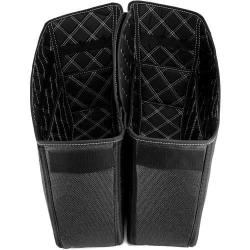 WeiSen Saddlebag Liners Non-Stretched Saddlebag Organizer Inserts Compatible with Harley Touring Road King Road Glide Street Glide Electra Glide 2014-2024 Factory Saddlebag, White Square