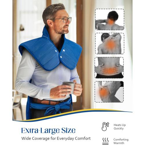 Heating Pad for Neck Shoulders and Back, Weighted Electric Heat Pad for Full Body Relax, 22 x 37 Large Heated Pad 6 Heat Levels 4 Auto-Off, Fathers Day Dad Gifts Birthday Gifts for Women Men Husband